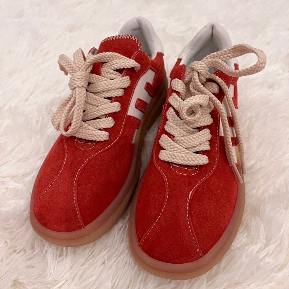 Women's Red suede sneaker 6 (HK reputable Brand) with super support pad